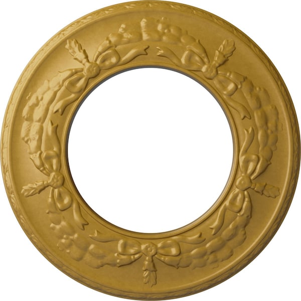 Ekena Millwork Salem Ceiling Medallion (Fits Canopies up to 7 1/8"), 13 1/4"OD x 7 1/8"ID x 7/8"P, Iridescent Gold CM13SAIGS - main